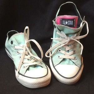 Tiffany Blue Double Tongue Converse
